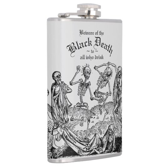 Black Death Dancing Skeletts Gothic Macabre Flachmann (Rechts)