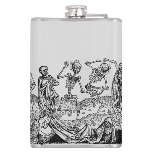 Black Death Dancing Skeletts Gothic Macabre Flachmann (Rückseite)