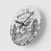 Black Death Dancing Skeletts Gothic Macabre Runde Wanduhr (Winkel)