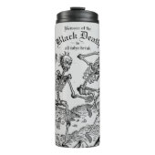 Black Death Dancing Skeletts Gothic Macabre Thermosbecher (Vorderseite)