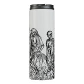 Black Death Dancing Skeletts Gothic Macabre Thermosbecher (Rückseite)