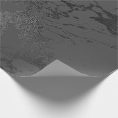 Black Deep Gray Marble Silver Carrara Shiny Geschenkpapier (Ecke)
