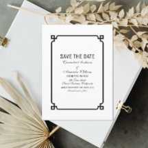 Black Deko Chic Save the Date einladen