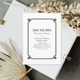 Black Deko Chic Save the Date einladen Einladung