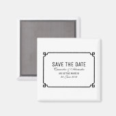 Black Deko Chic Save the Date Magnet (Vorderseite/Rückseite)
