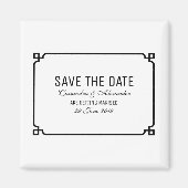 Black Deko Chic Save the Date Magnet (Vorne)