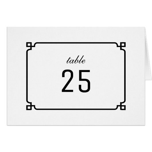 Black Deko Chic Tischnummer (Vorderseite (Horizontal))