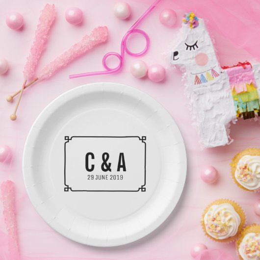 Black Deko Chic Wedding Pappteller (Party)