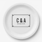 Black Deko Chic Wedding Pappteller (Vorderseite)