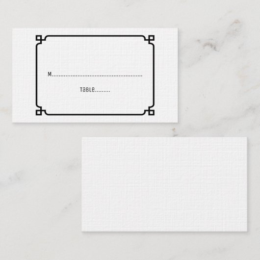 Black Deko Chic Wedding Platzkarten (Vorne/Hinten)