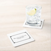 Black Deko Chic Wedding Rechteckiger Pappuntersetzer (Vor Ort)