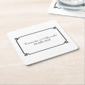 Black Deko Chic Wedding Rechteckiger Pappuntersetzer (angewinkelt)