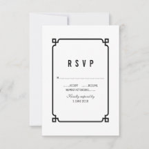 Black Deko Chic Wedding RSVP