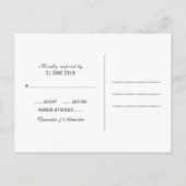 Black Deko Chic Wedding RSVP Postcard Einladungspostkarte (Rückseite)