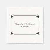 Black Deko Chic Wedding Serviette (Vorderseite)