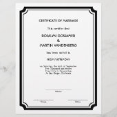 Black Deko Frame Keepake Design Zertifikat ecru (Vorderseite)