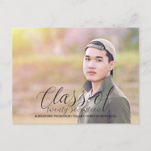Black Delicate Class of 2017 Foto Abschluss Ankündigungspostkarte