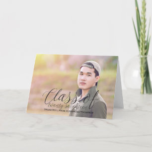 Black Delicate Class of 2017 Foto Grad Vielen Dank Dankeskarte