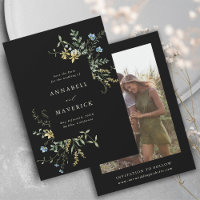 Black Delicate Wildblume Boho Wedding Foto