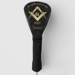 Black Demask Masonic Mit Monogramm Golf Headcover