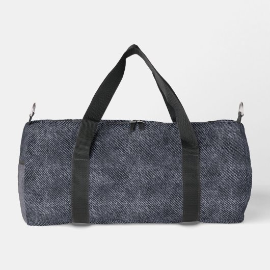 Black Denim Pattern Duffle Bag (Rückseite)