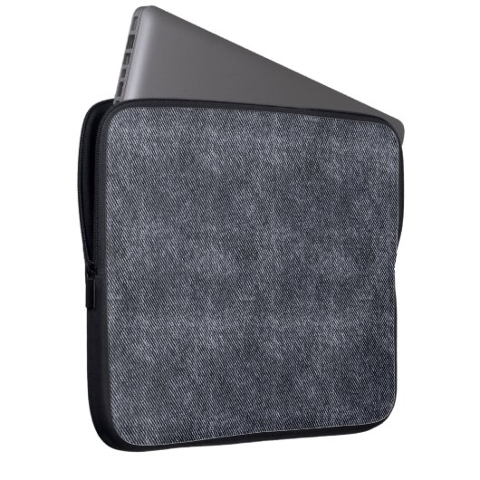 Black Denim Pattern Laptopschutzhülle (Vorne Rechts)