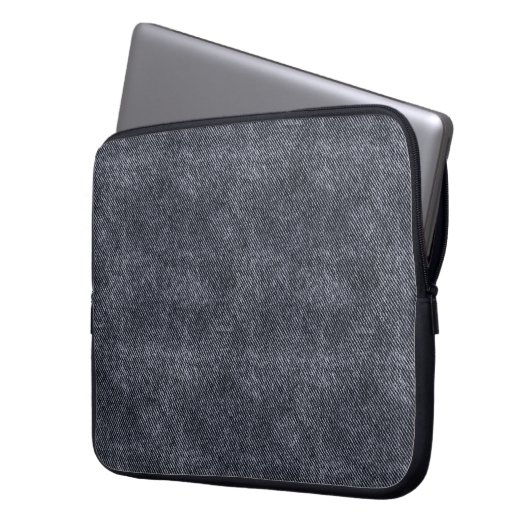 Black Denim Pattern Laptopschutzhülle (Vorderseite Links)