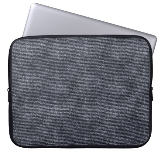Black Denim Pattern Laptopschutzhülle (Vorderseite)