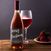 Black Denim White Script, Business Name Set 6 Weinetikett