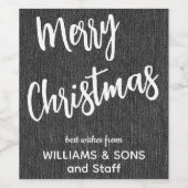 Black Denim White Script, Business Name Set 6 Weinetikett (Einzelnes Label)