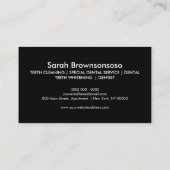 Black Dentistry Teeth Whitening Shade Guide Visitenkarte (Rückseite)