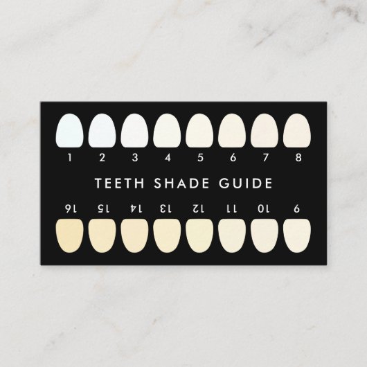 Black Dentistry Teeth Whitening Shade Guide Visitenkarte (Vorderseite)