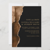Black & Desert Gold Save the Date Hochzeit Einladung (Vorderseite)