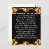 Black Design Vater in Law Gedicht Postkarte (Vorne/Hinten)