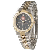 Black Dial Gold Personalized Custom Luxury Timepie Armbanduhr (Schrägansicht)