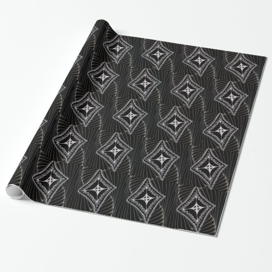 Black Diamond Abstrakt Kite Doodle Geschenkpapier (Ungerollt)