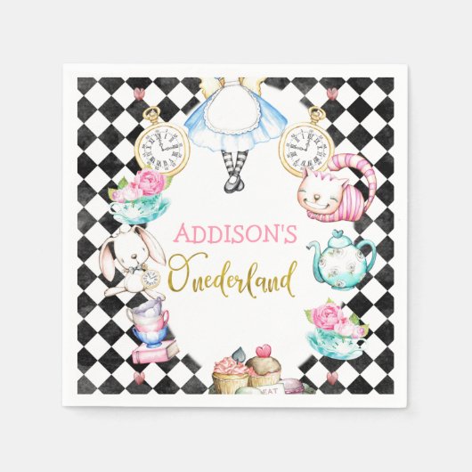 Black Diamond Alice im onederland 1. Nickerchen Serviette (Vorderseite)