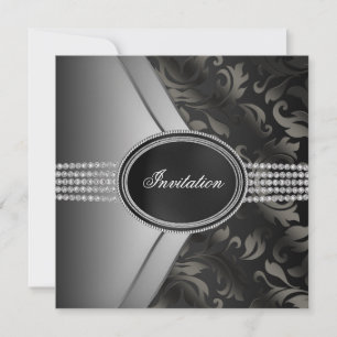 Black Diamond Black Krawatte Party Einladung