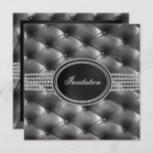 Black Diamond Black Krawatte Party Einladung (Vorne/Hinten)