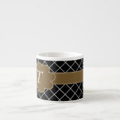 Black Diamond Brown Mit Monogramm Espressotasse (Vorderseite)