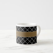 Black Diamond Brown Mit Monogramm Espressotasse (Vorderseite Rechts)