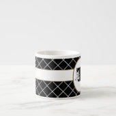 Black Diamond Brown Mit Monogramm Espressotasse (Vorderseite)