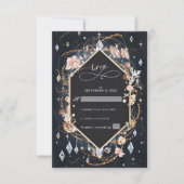 Black Diamond Decorated Luxury Wedding RSVP Karte (Vorderseite)