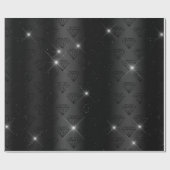 Black Diamond Elegante Sparkle Wedding Verlobung Geschenkpapier (Flach)