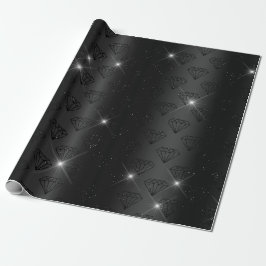 Black Diamond Elegante Sparkle Wedding Verlobung Geschenkpapier