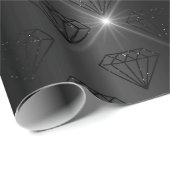 Black Diamond Elegante Sparkle Wedding Verlobung Geschenkpapier (Rolleneckpunkt)