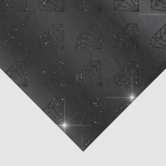 Black Diamond Elegante Sparkle Wedding Verlobung Seidenpapier (Detail)