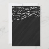 Black & Diamond Glamour Sparkle Party Einladungen (Rückseite)