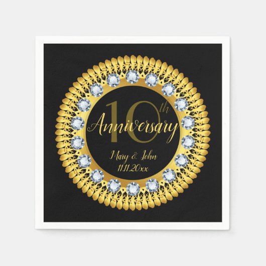 Black Diamond Gold Jubiläum Luxus Design Serviette (Vorderseite)