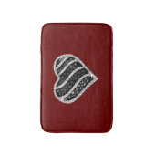 Black Diamond Heart Bath Mat Badematte (Vorderseite Vertikal)